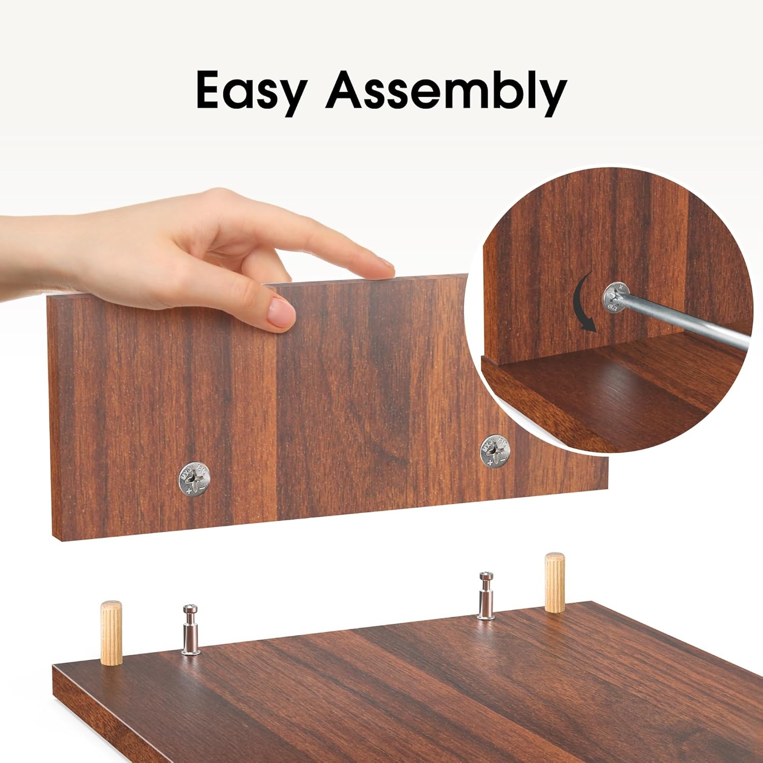 image:imageFITUEYES Dual Monitor Stand 3 Shelf Computer Monitor Riser Wood Desktop Stand with Adjustable Length and Angle Desk Accessories Office Supplies Medium Oak DT108006WOBrown