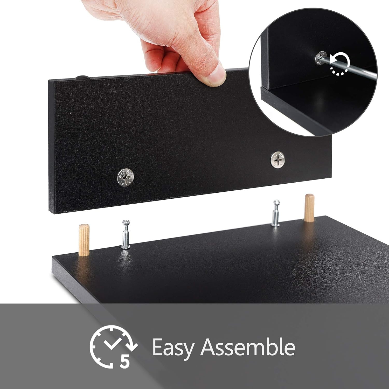 image:imageFITUEYES Monitor Stand 2 Tier Computer Monitor Riser Shelf Wood Desktop Stand for Laptop Computer Screen Desk Organization Office SuppliesBlack