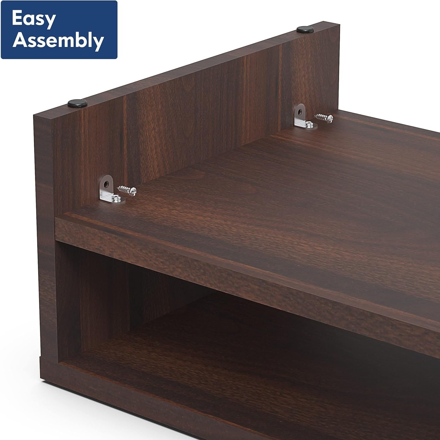 image:imageFITUEYES Monitor Stand 2 Tier Computer Monitor Riser Shelf Wood Desktop Stand for Laptop Computer Screen Desk Organization Office SuppliesBrown