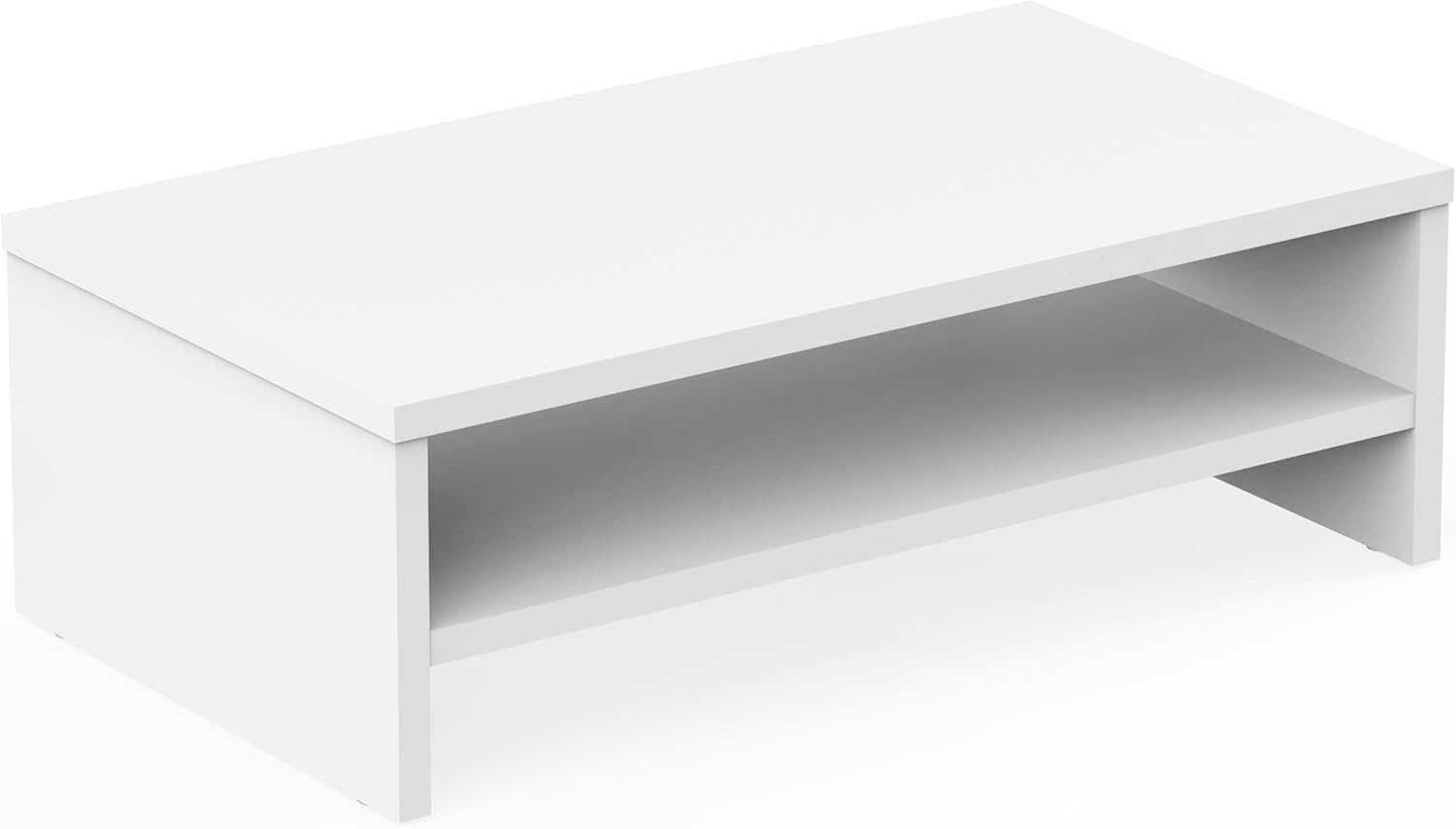 image:imageFITUEYES Monitor Stand 2 Tier Computer Monitor Riser Shelf Wood Desktop Stand for Laptop Computer Screen Desk Organization Office SuppliesWhite