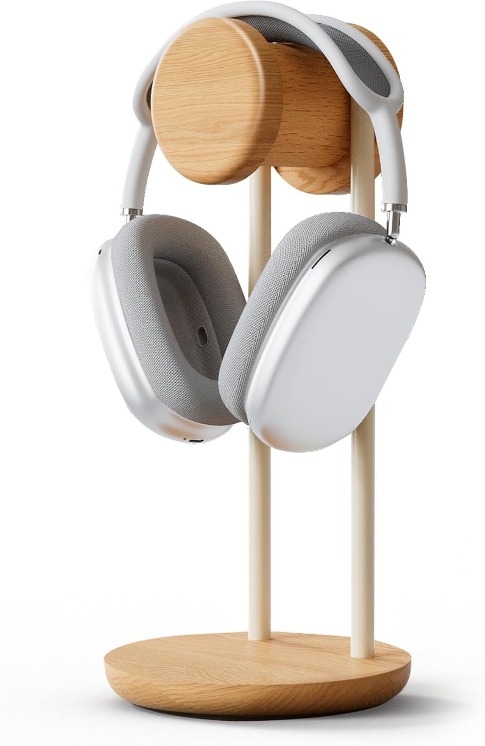 image:imageFenge 113 Tall Headphone Stand for Desk Nature Wood amp Metal Headphone Holder with Storage Base Desktop Headset Stand for Gaming Universal Headphones OakOak