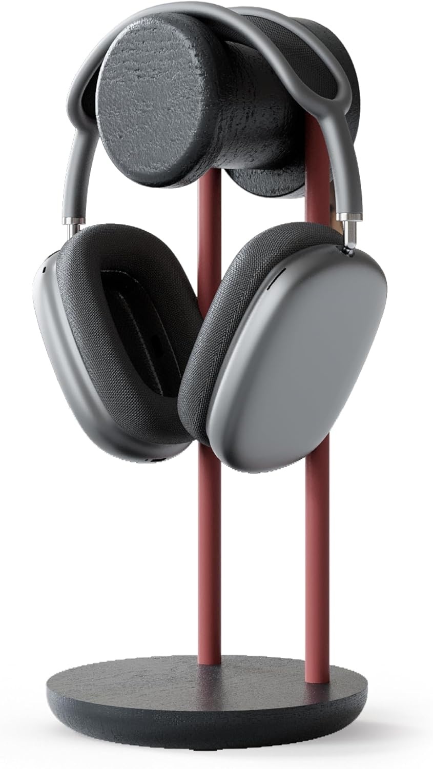 image:imageFenge 113 Tall Headphone Stand for Desk Nature Wood amp Metal Headphone Holder with Storage Base Desktop Headset Stand for Gaming Universal Headphones OakBlack