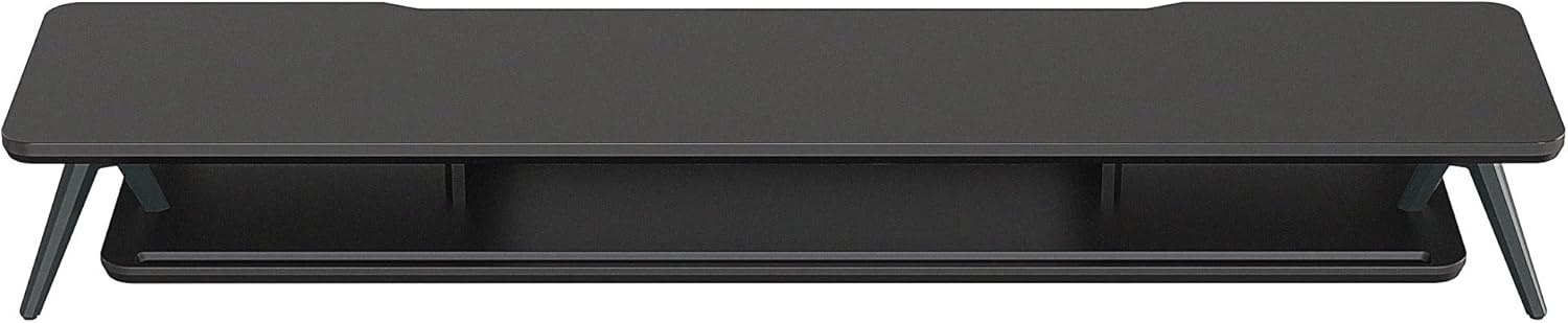 image:imageFenge Dual Monitor Stand Monitor Stands Riser for 2 monitors 425 Inch Wood Desk Shelf with Storage Organizer and Cable Management for Office Desk AccessoriesBlack