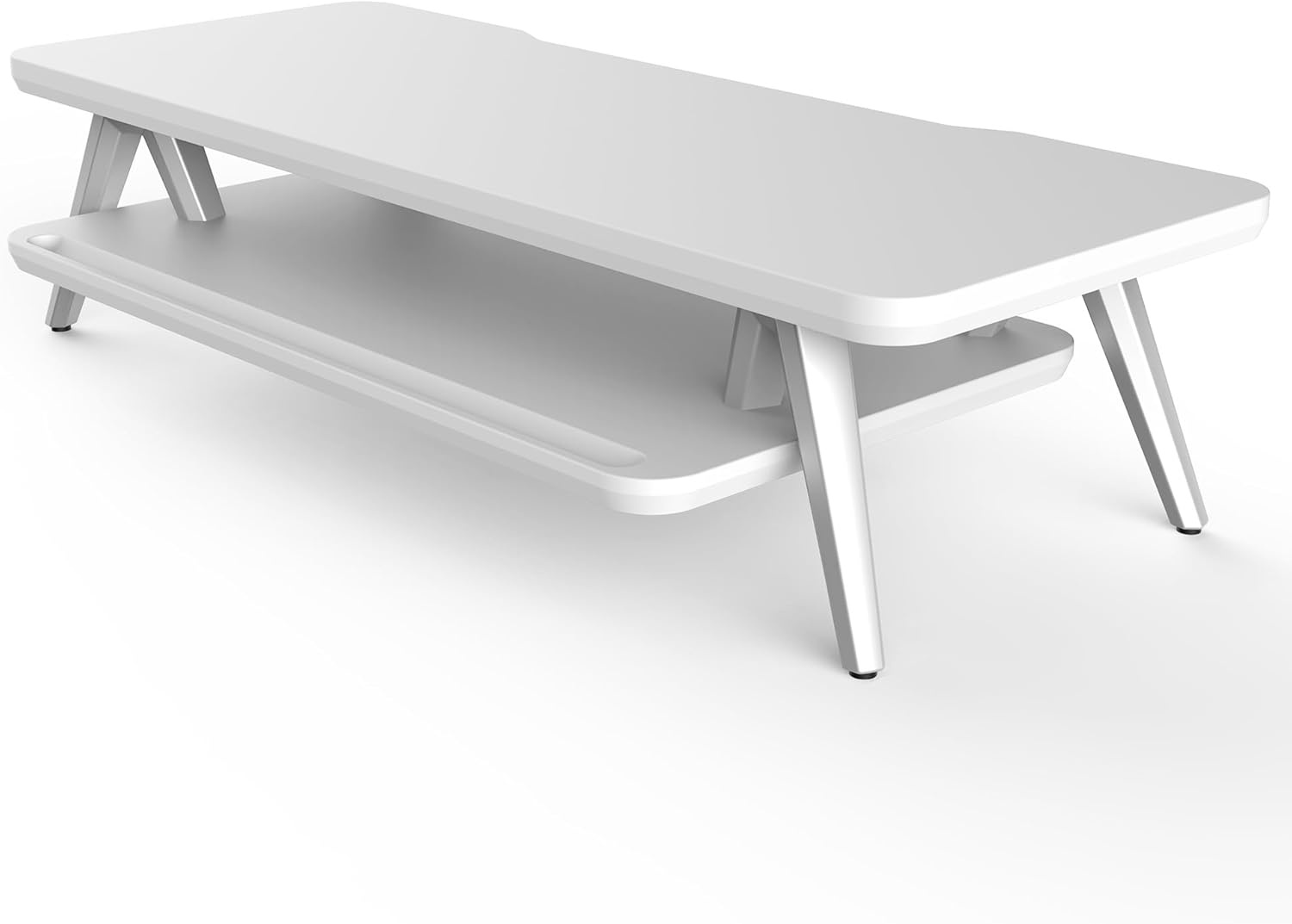 image:imageFenge Dual Monitor Stand Monitor Stands Riser for 2 monitors 425 Inch Wood Desk Shelf with Storage Organizer and Cable Management for Office Desk AccessoriesWhite