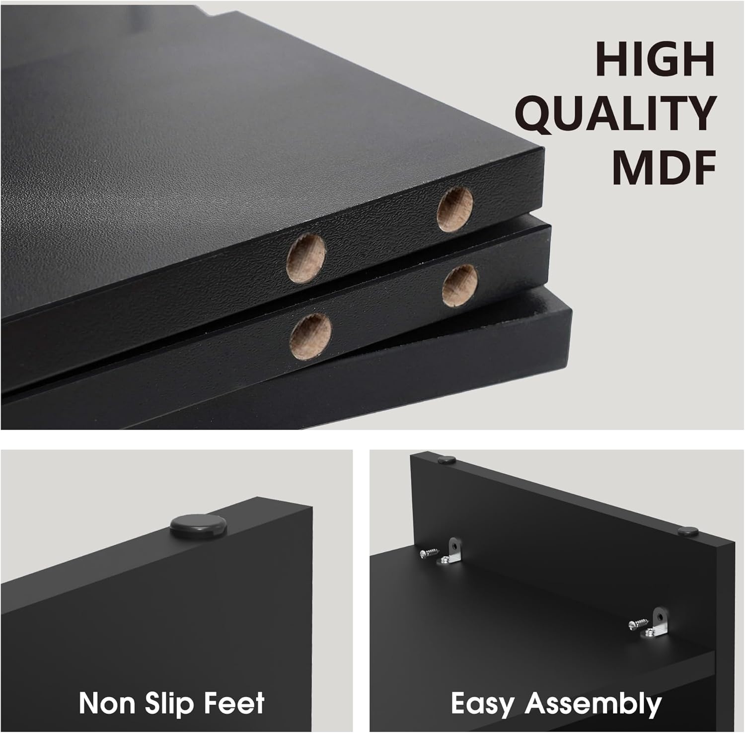 image:imageFenge Monitor Stand 315 Inch Computer Monitor Riser for Desk 2 Tiers Wood Desk Shelf with Storage Desktop Organizer for PC Laptop Screen PrinterBlack