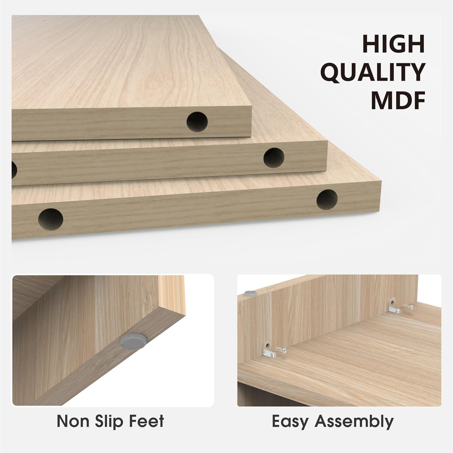 image:imageFenge Monitor Stand 315 Inch Computer Monitor Riser for Desk 2 Tiers Wood Desk Shelf with Storage Desktop Organizer for PC Laptop Screen PrinterOak