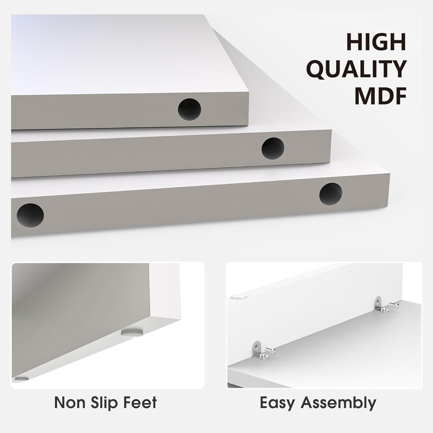 image:imageFenge Monitor Stand 315 Inch Computer Monitor Riser for Desk 2 Tiers Wood Desk Shelf with Storage Desktop Organizer for PC Laptop Screen PrinterWhite
