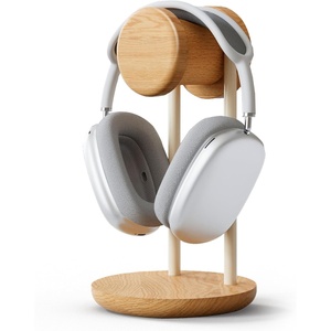 image:imageFenge 113 Tall Headphone Stand for Desk Nature Wood amp Metal Headphone Holder with Storage Base Desktop Headset Stand for Gaming Universal Headphones OakOak