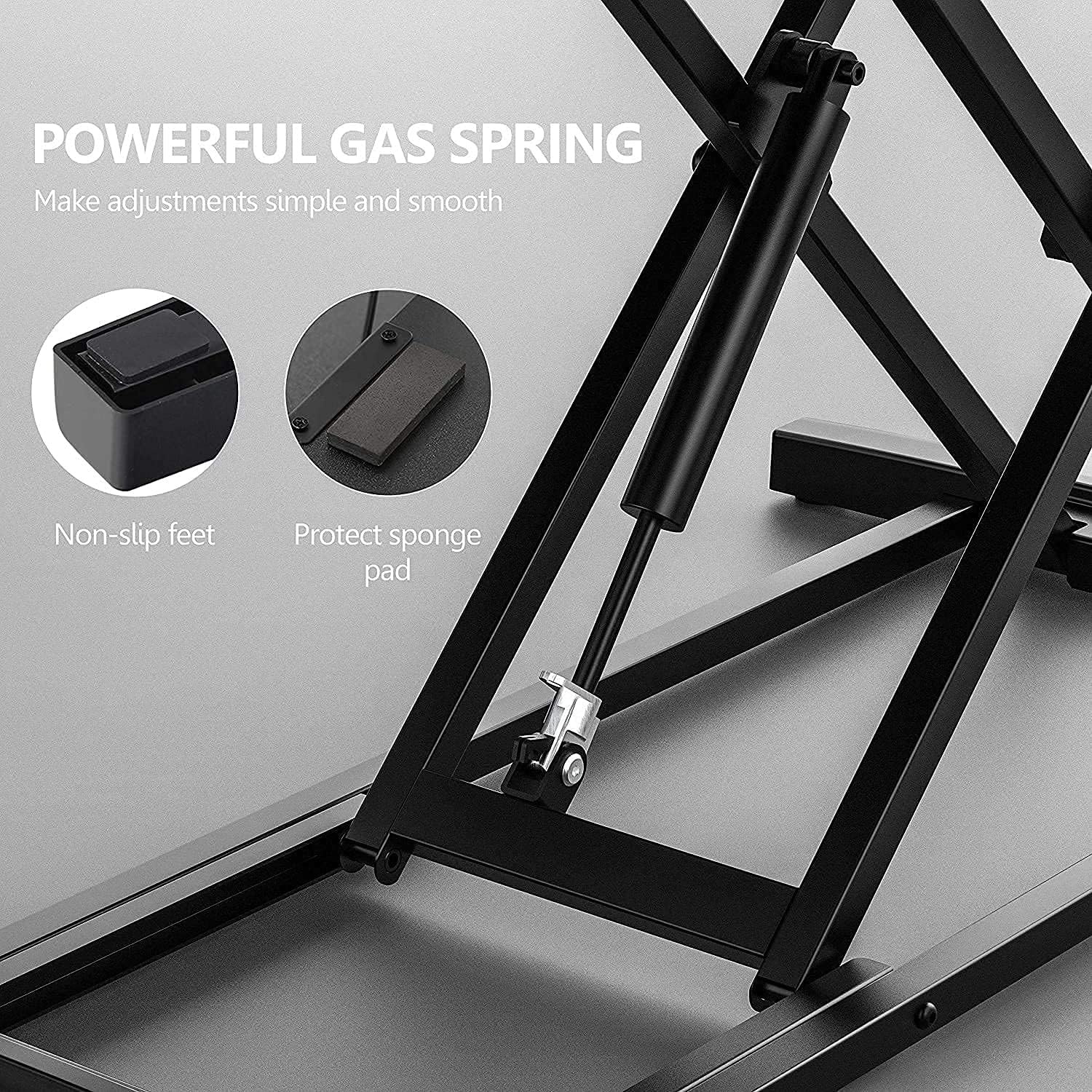 image:imageFITUEYES Height Adjustable Standing Desk 36 Wide Sit to Stand Converter Stand Up Desk Tabletop Workstation for Laptops Dual Monitor Riser Black SD309101WBWhite