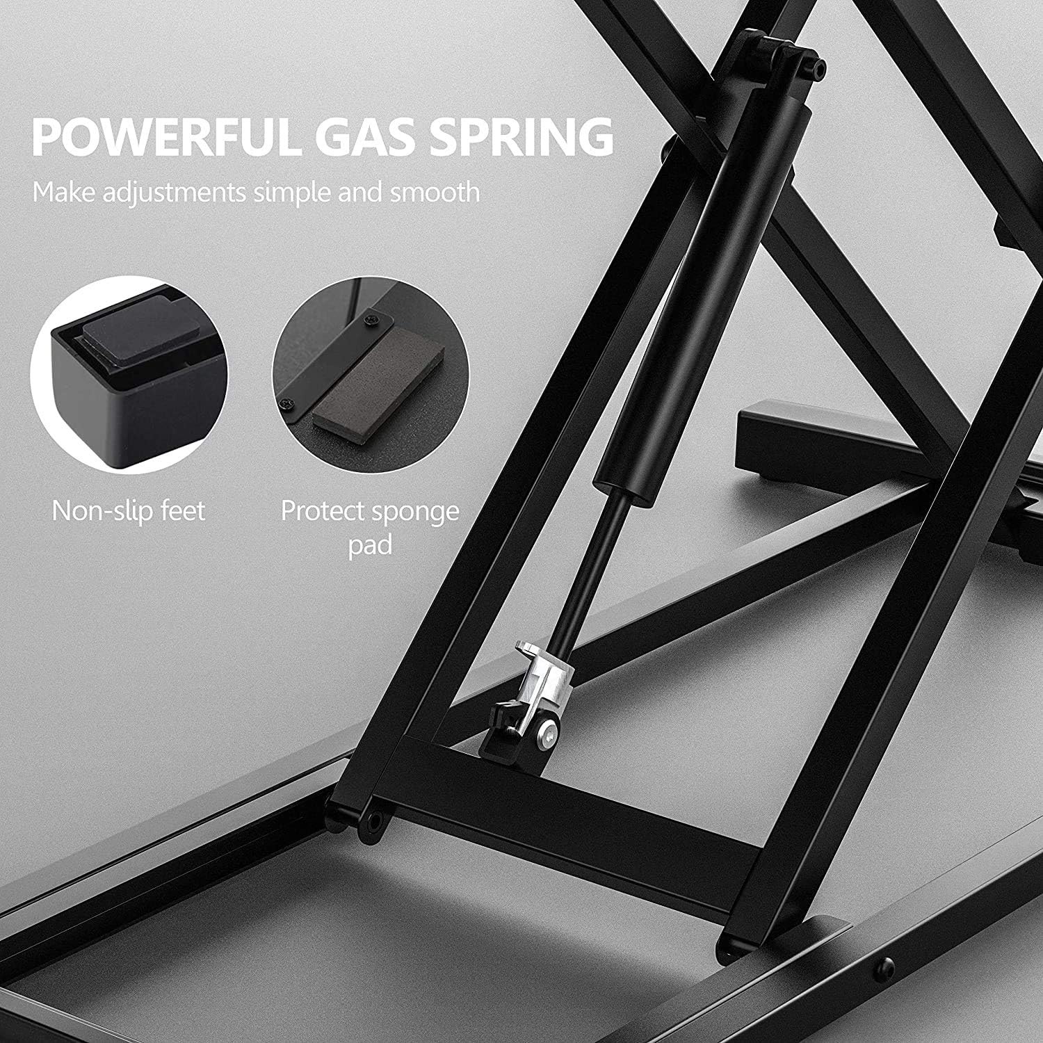 image:imageFITUEYES Height Adjustable Standing Desk 36 Wide Sit to Stand Converter Stand Up Desk Tabletop Workstation for Laptops Dual Monitor Riser Black SD309101WBBrown