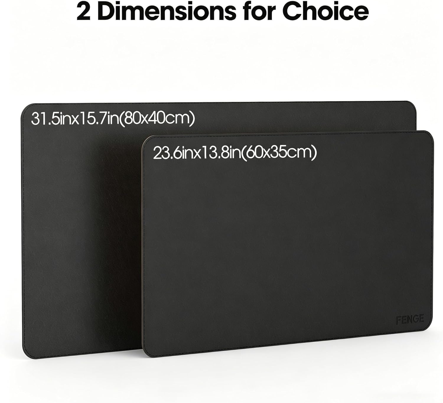 image:imageFenge Desk Pad Mat Water Resistant Mouse Pad DoubleSided Mouse Mat with AntiSlip Cork Base Faux Leather Desk Blotter for Home Office Laptop Mouse 315 x 157 Inches BlackBlack