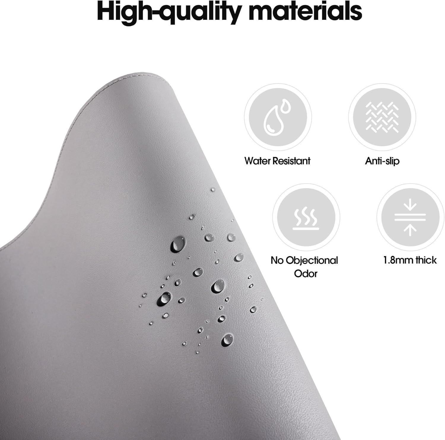image:imageFenge Desk Pad Mat Water Resistant Mouse Pad DoubleSided Mouse Mat with AntiSlip Cork Base Faux Leather Desk Blotter for Home Office Laptop Mouse 315 x 157 Inches BlackLight Grey