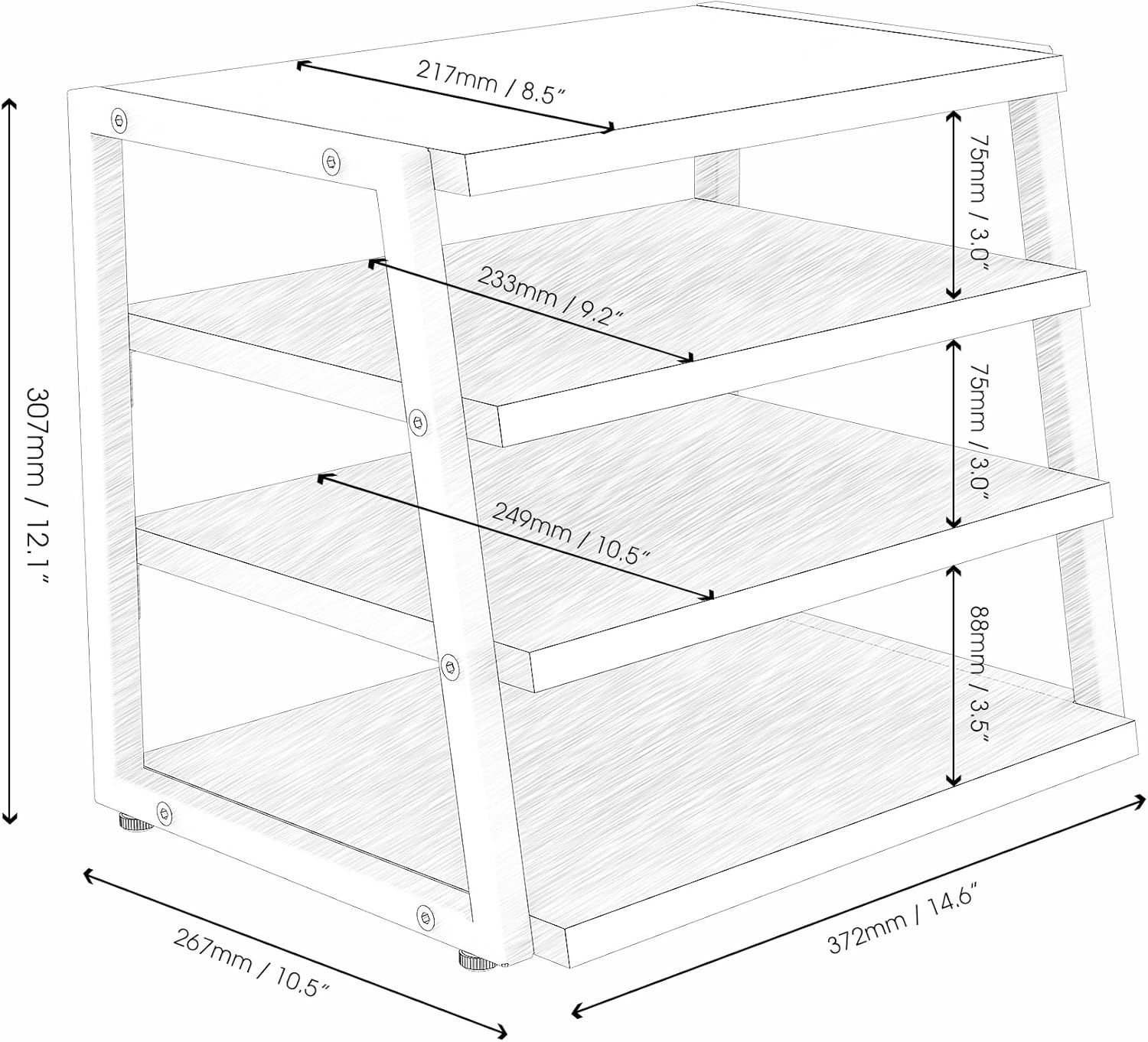 image:imageFenge Desk Shelf Organizer 4 Tier Desktop Shelf Wood and Metal Office Shelves Corner File Organizer for Office Supplies Top of Desk Organizers and AccessoriesOak