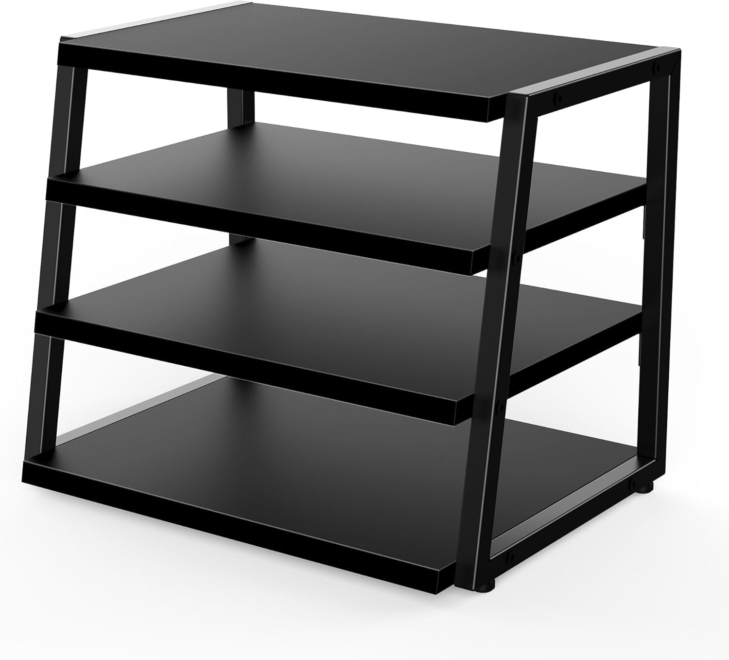 image:imageFenge Desk Shelf Organizer 4 Tier Desktop Shelf Wood and Metal Office Shelves Corner File Organizer for Office Supplies Top of Desk Organizers and AccessoriesBlack