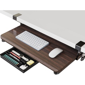 image:imageFenge Keyboard Tray Under Desk Pull Out Keyboard amp Mouse Tray with C Clamp Mount Sliding Keyboard Holder for Desk 256 x 118 inch Large SlideOut Platform Computer Drawer for Typing BlackBrown